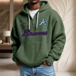 Atlanta Braves Waffle Knit Hoodie Quarter Zip New 2026 Personalize Name