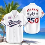 Atlanta Braves Hawaiian Shirt 2026 Limited Edition America’s 250th Anniversary USA Flag Premium Crinkle Textured