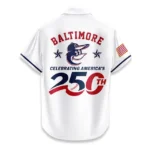 Baltimore Orioles Hawaiian Shirt 2026 Limited Edition America’s 250th Anniversary USA Flag Premium Crinkle Textured