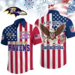 Baltimore Ravens Hawaiian Shirt 2026 Premium Crinkle Textured x Liberty Eagle Patriotic Limited Edition