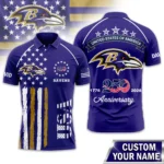Baltimore Ravens Polo Shirt x America’s 250th Anniversary 2026 Limited Customize Name