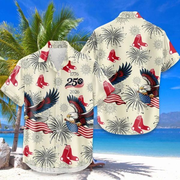 Boston Red Sox Hawaiian Shirt 2026 Limited Premium Crinkle Textured x 250th Birthday Freedom Anniversary