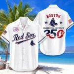 Boston Red Sox Hawaiian Shirt 2026 Limited Edition America’s 250th Anniversary USA Flag Premium Crinkle Textured