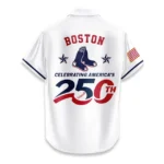 Boston Red Sox Hawaiian Shirt 2026 Limited Edition America’s 250th Anniversary USA Flag Premium Crinkle Textured