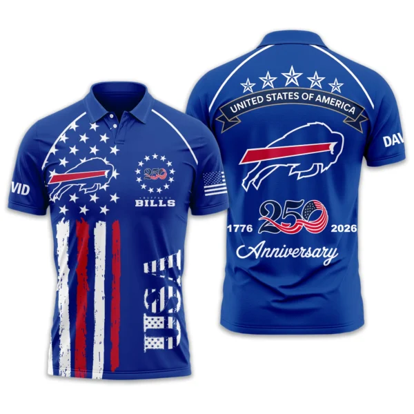 Buffalo Bills Polo Shirt x America’s 250th Anniversary 2026 Limited Customize Name