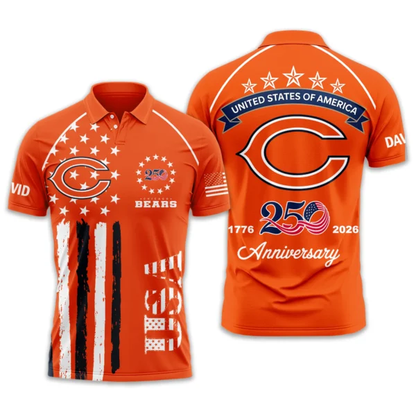 Chicago Bears Polo Shirt x America’s 250th Anniversary 2026 Limited Customize Name