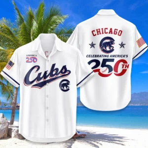 Chicago Cubs Hawaiian Shirt 2026 Limited Edition America’s 250th Anniversary USA Flag Premium Crinkle Textured