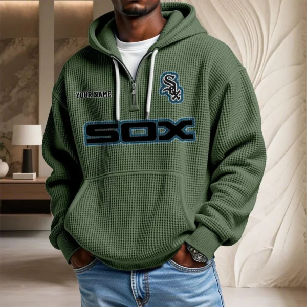 Chicago White Sox Waffle Knit Hoodie Quarter Zip New 2026 Personalize Name