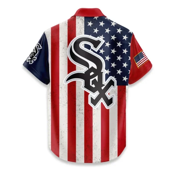 Chicago White Sox Hawaiian Shirt 250 Years of Freedom Anniversary 1776-2026 USA Flag Premium Crinkle Textured