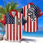 Chicago White Sox Hawaiian Shirt 250 Years of Freedom Anniversary 1776-2026 USA Flag Premium Crinkle Textured