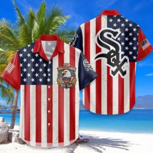 Chicago White Sox Hawaiian Shirt 250 Years of Freedom Anniversary 1776-2026 USA Flag Premium Crinkle Textured