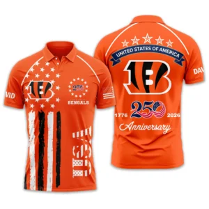 Cincinnati Bengals Polo Shirt x America’s 250th Anniversary 2026 Limited Customize Name