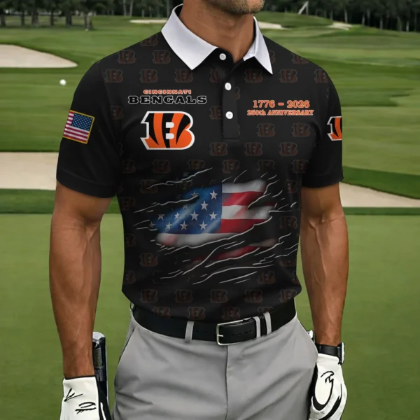 Cincinnati Bengals Polo Shirt America’s 250th Anniversary 2026 Limited Personalize Name