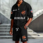 Cincinnati Bengals Premium Waffle Knit Polo Shorts Set 2026 Limited