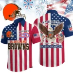 Cleveland Browns Hawaiian Shirt 2026 Premium Crinkle Textured x Liberty Eagle Patriotic Limited Edition