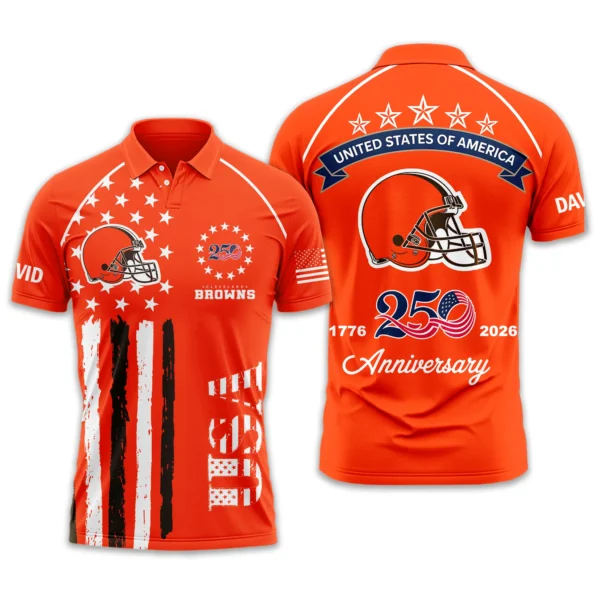 Cleveland Browns Polo Shirt x America’s 250th Anniversary 2026 Limited Customize Name
