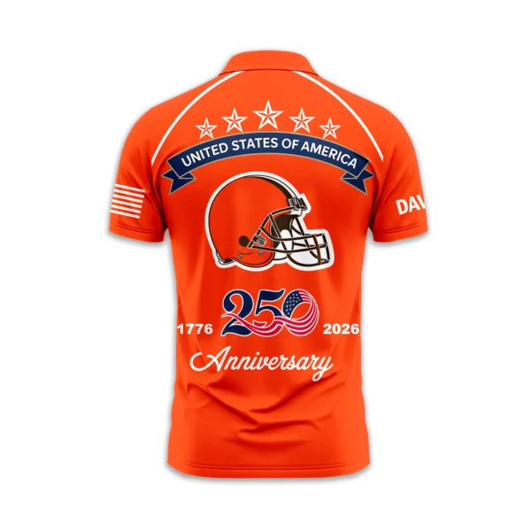 Cleveland Browns Polo Shirt x America’s 250th Anniversary 2026 Limited Customize Name