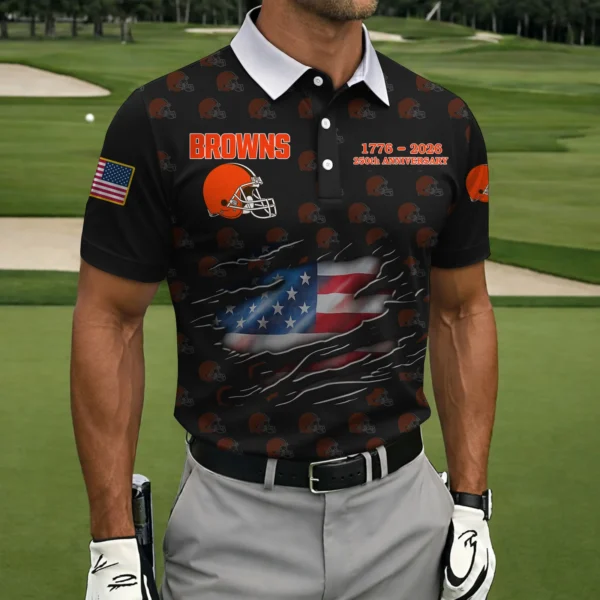 Cleveland Browns Polo Shirt America’s 250th Anniversary 2026 Limited Personalize Name