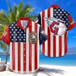 Cleveland Guardians Hawaiian Shirt 250 Years of Freedom Anniversary 1776-2026 USA Flag Premium Crinkle Textured