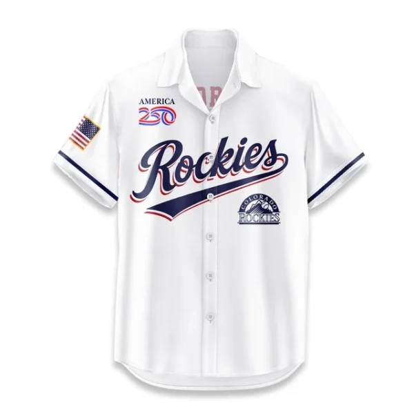Colorado Rockies Hawaiian Shirt 2026 Limited Edition America’s 250th Anniversary USA Flag Premium Crinkle Textured