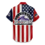 Colorado Rockies Hawaiian Shirt 250 Years of Freedom Anniversary 1776-2026 USA Flag Premium Crinkle Textured