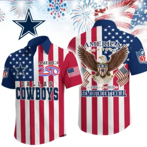 Dallas Cowboys Hawaiian Shirt 2026 Premium Crinkle Textured x Liberty Eagle Patriotic Limited Edition