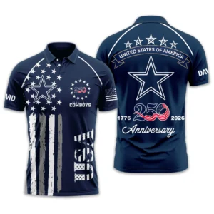 Dallas Cowboys Polo Shirt x America’s 250th Anniversary 2026 Limited Customize Name