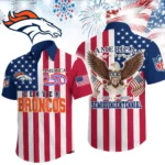 Denver Broncos Hawaiian Shirt 2026 Premium Crinkle Textured x Liberty Eagle Patriotic Limited Edition