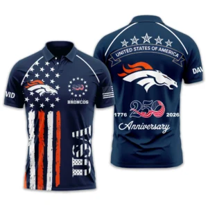 Denver Broncos Polo Shirt x America’s 250th Anniversary 2026 Limited Customize Name