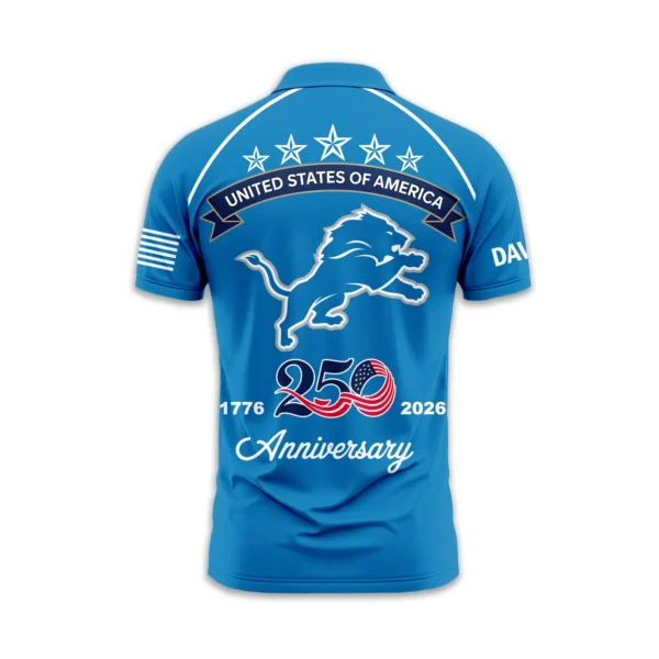 Detroit Lions Polo Shirt x America’s 250th Anniversary 2026 Limited Customize Name