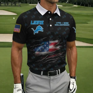 Detroit Lions Polo Shirt America’s 250th Anniversary 2026 Limited Personalize Name