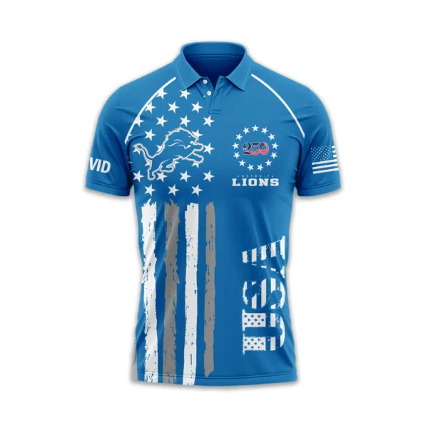 Detroit Lions Polo Shirt x America’s 250th Anniversary 2026 Limited Customize Name