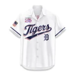 Detroit Tigers Hawaiian Shirt 2026 Limited Edition America’s 250th Anniversary USA Flag Premium Crinkle Textured