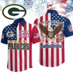 Green Bay Packers Hawaiian Shirt 2026 Premium Crinkle Textured x Liberty Eagle Patriotic Limited Edition