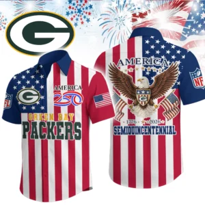 Green Bay Packers Hawaiian Shirt 2026 Premium Crinkle Textured x Liberty Eagle Patriotic Limited Edition