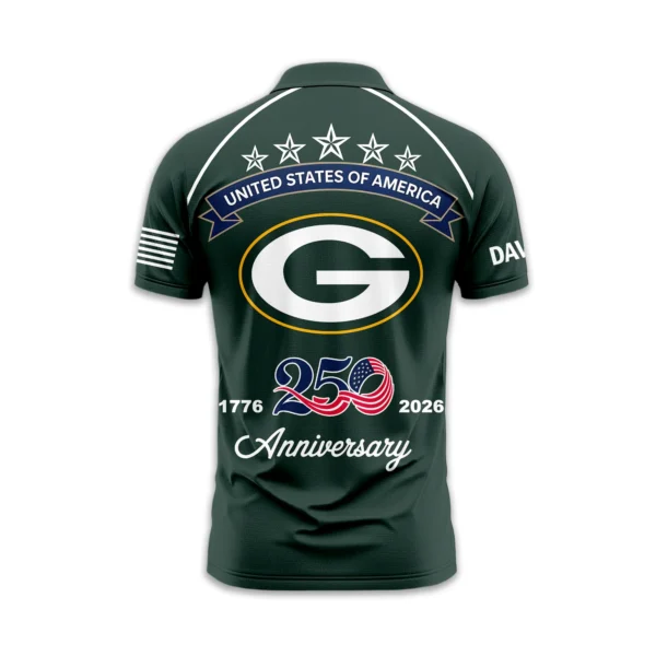 Green Bay Packers Polo Shirt x America’s 250th Anniversary 2026 Limited Customize Name
