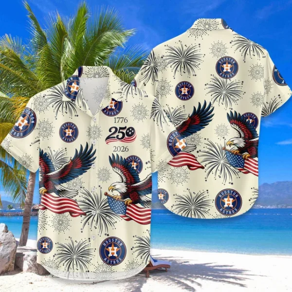 Houston Astros Hawaiian Shirt 2026 Limited Premium Crinkle Textured x 250th Birthday Freedom Anniversary
