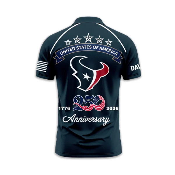 Houston Texans Polo Shirt x America’s 250th Anniversary 2026 Limited Customize Name