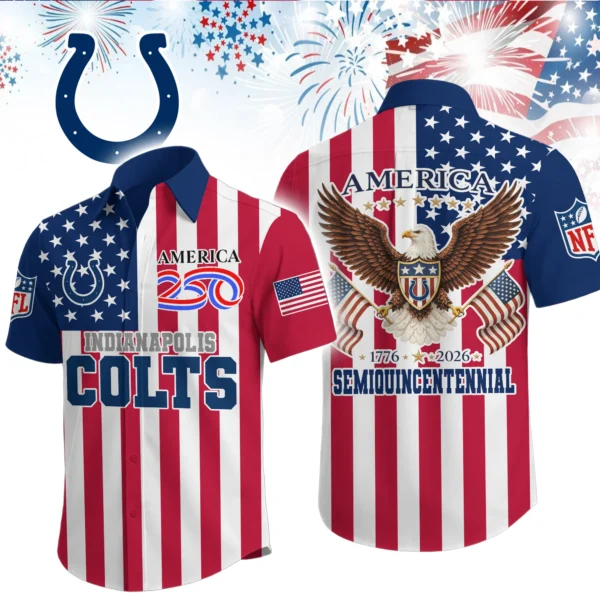 Indianapolis Colts Hawaiian Shirt 2026 Premium Crinkle Textured x Liberty Eagle Patriotic Limited Edition