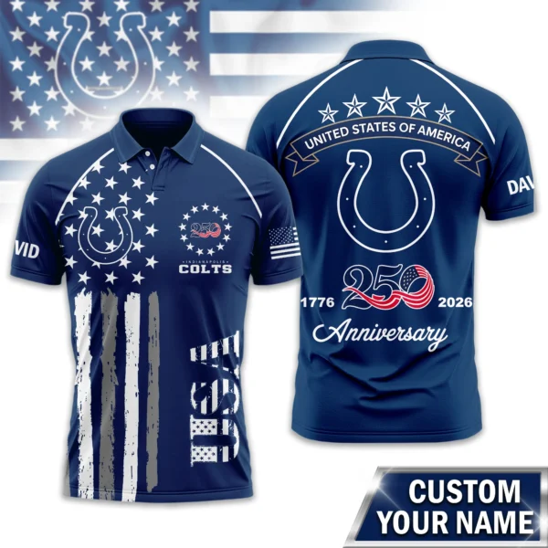 Indianapolis Colts Polo Shirt x America’s 250th Anniversary 2026 Limited Customize Name