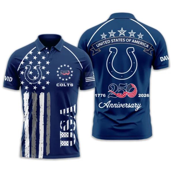 Indianapolis Colts Polo Shirt x America’s 250th Anniversary 2026 Limited Customize Name