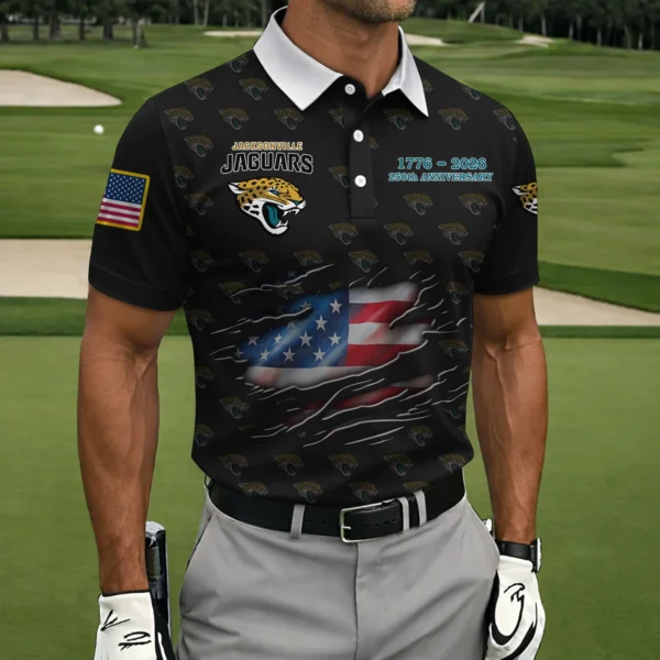 Jacksonville Jaguars Polo Shirt America’s 250th Anniversary 2026 Limited Personalize Name