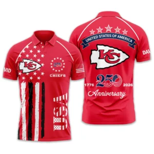 Kansas City Chiefs Polo Shirt x America’s 250th Anniversary 2026 Limited Customize Name