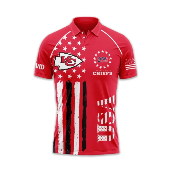 Kansas City Chiefs Polo Shirt x America’s 250th Anniversary 2026 Limited Customize Name