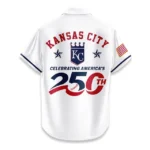 Kansas City Royals Hawaiian Shirt 2026 Limited Edition America’s 250th Anniversary USA Flag Premium Crinkle Textured