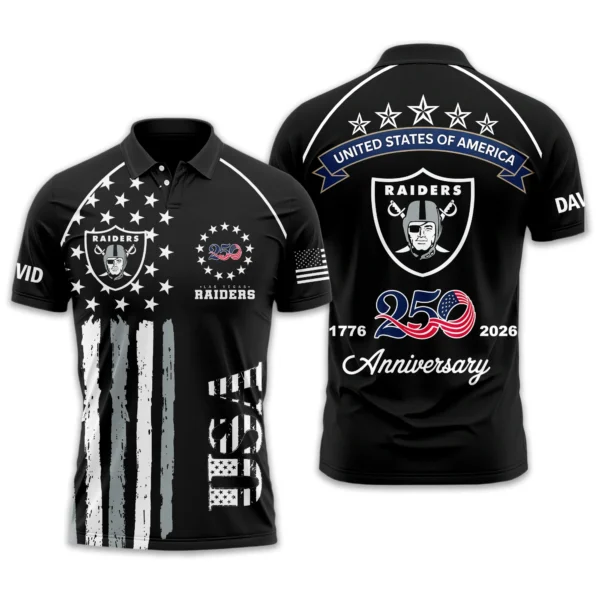 Las Vegas Raiders Polo Shirt x America’s 250th Anniversary 2026 Limited Customize Name