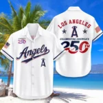 Los Angeles Angels Hawaiian Shirt 2026 Limited Edition America’s 250th Anniversary USA Flag Premium Crinkle Textured