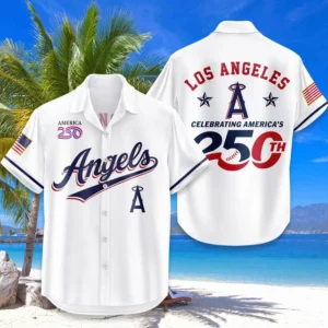 Los Angeles Angels Hawaiian Shirt 2026 Limited Edition America’s 250th Anniversary USA Flag Premium Crinkle Textured
