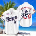 Los Angeles Dodgers Hawaiian Shirt 2026 Limited Edition America’s 250th Anniversary USA Flag Premium Crinkle Textured