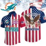 Miami Dolphins Hawaiian Shirt 2026 Premium Crinkle Textured x Liberty Eagle Patriotic Limited Edition
